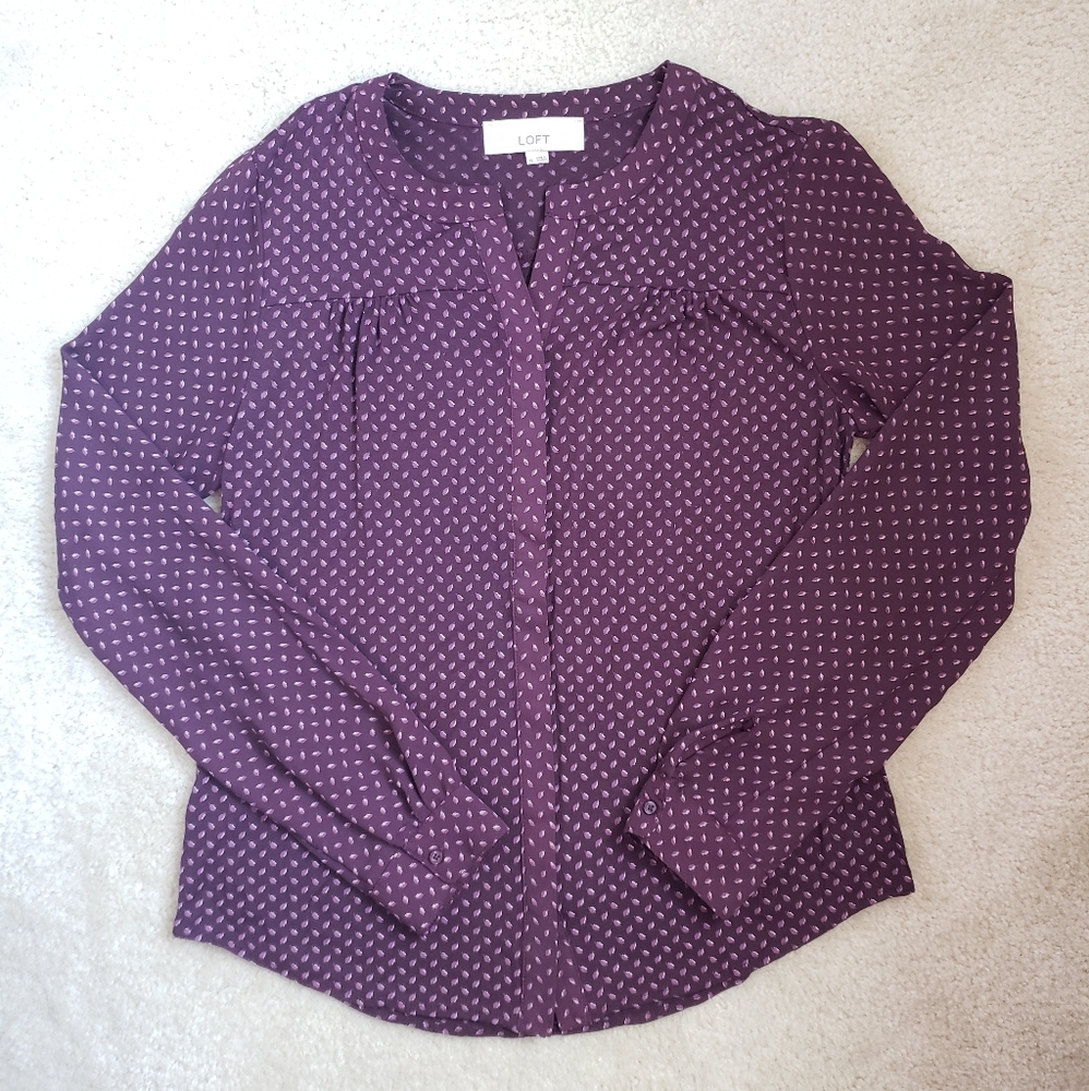 LOFT Maroon Blouse